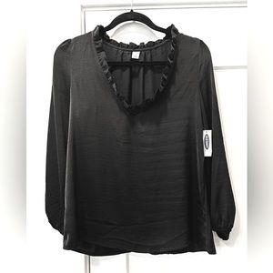 Black Ruffle Blouse